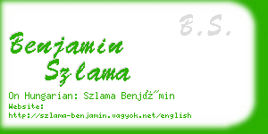 benjamin szlama business card